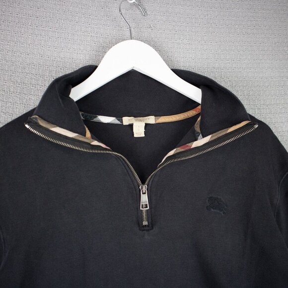 Burberry Brit Cotton Quarter Zip Sweater Mens Large - Picture 4 of 8